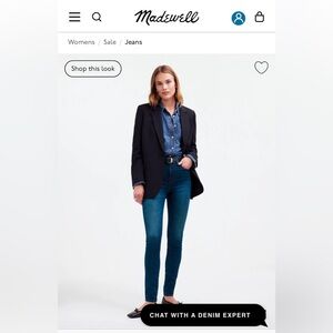 Madewell 10” high rise skinny jeans